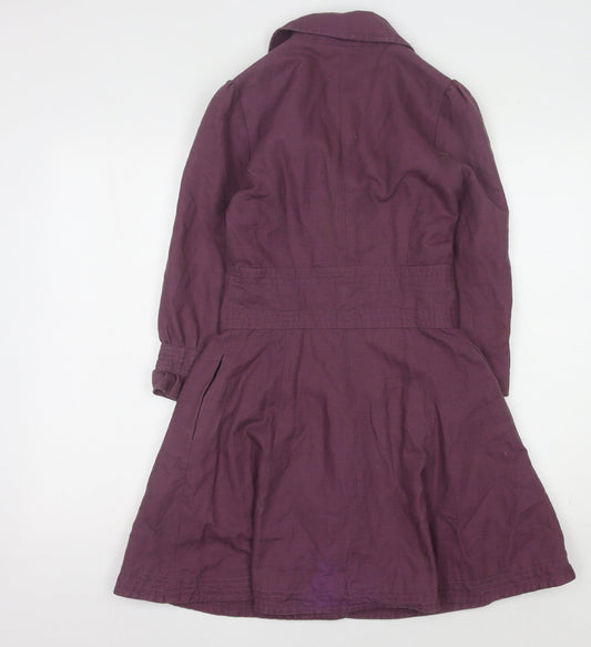 Womens UK Size 8 Topshop Purple Pea Coat