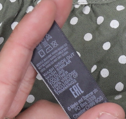 Marks and Spencer Green Polka Dot Dress, Size 10