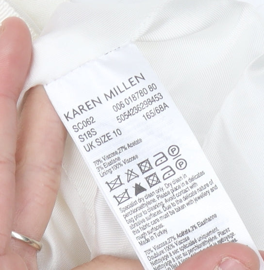 Karen Millen Women’s Ivory A-Line Skirt Size 10