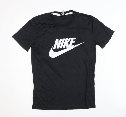 Womens UK Size XS Nike Black Running & Jogging Gym & Training T-Shirt