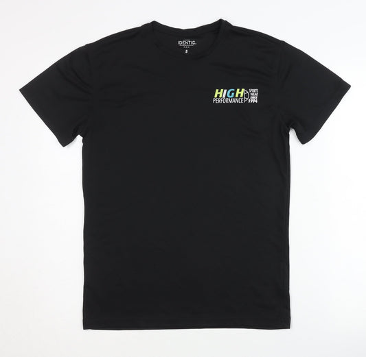 Mens UK Size S Identic Black T-Shirt
