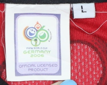 FIFA 2006 Germany Home Shirt, Red, Adult L, Short Sleeves