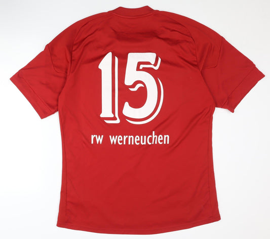 Back view of Adidas Adult Red Home Shirt XL Short Sleeves