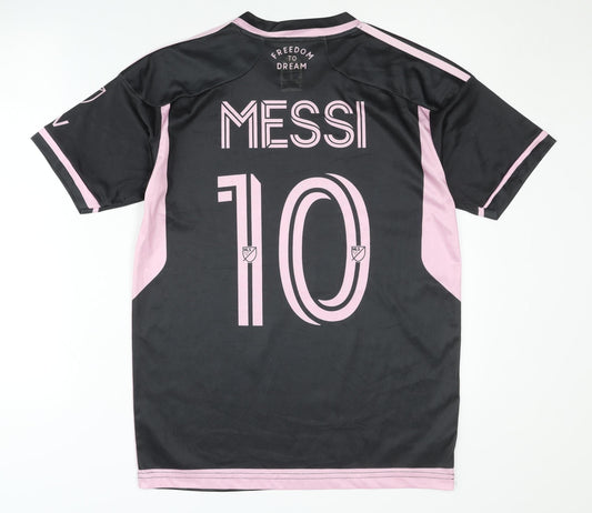 Adidas Adult Messi Black Inter Miami Shirt M Short Sleeves