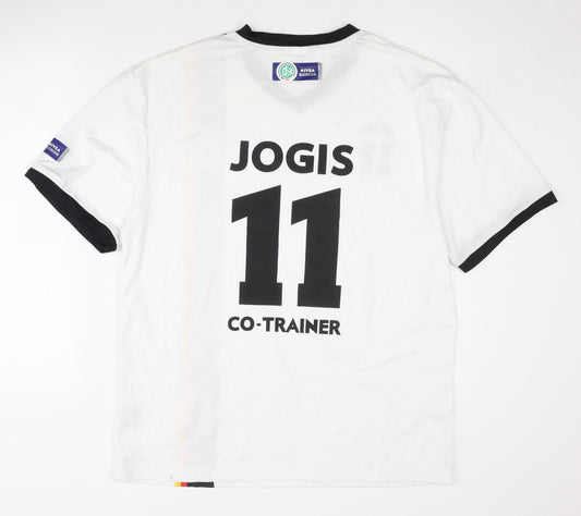 DFB Adult White Football Shirt - JOGIS 11, Size L, Short Sleeves