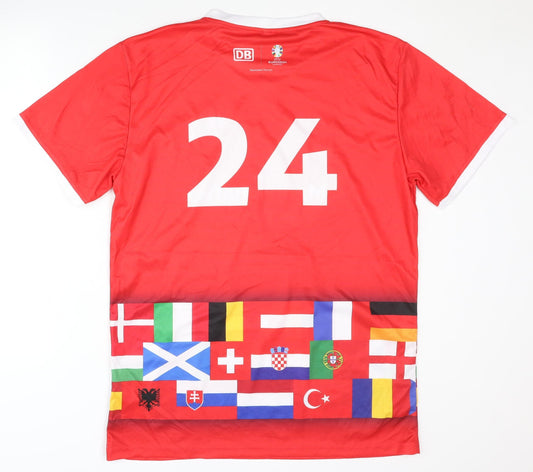 DB Men's Red XL Euro 2024 Home Football Shirt