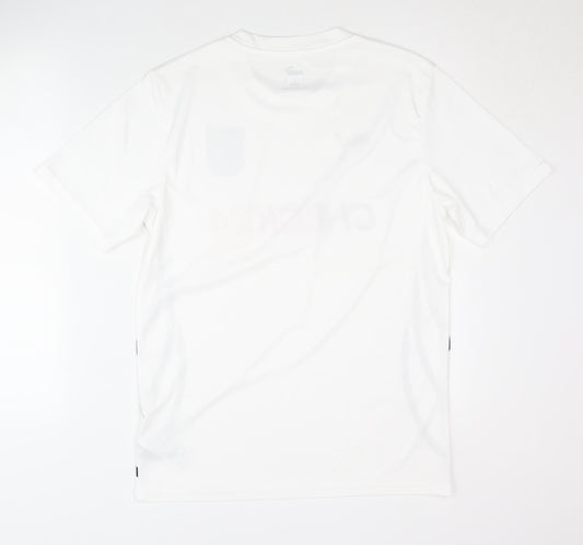 Back view of Puma Adult Medium White Football Shirt Excellent Condition
