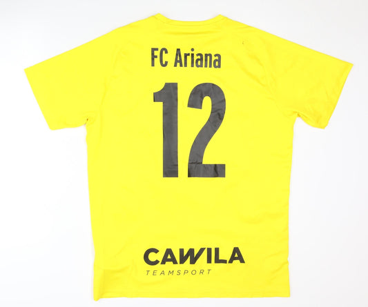 Back view of Puma FC Ariana Yellow Football Shirt, size L, - Adults