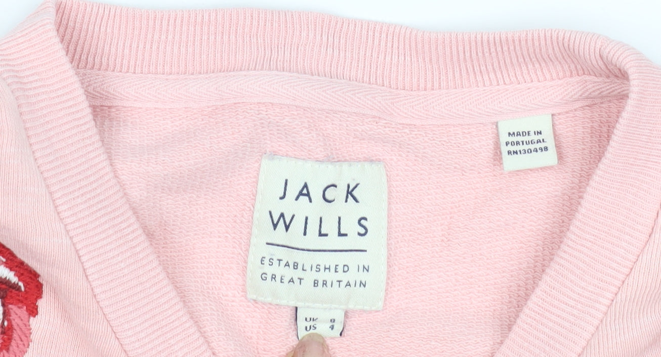 Womens UK Size 8 Jack Wills Pink Pullover Sweatshirt
