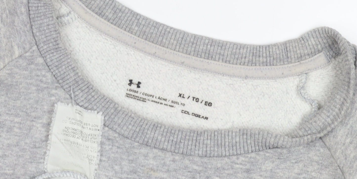 Under Armour Men's Grey XL Crew Neck Sweatshirt Logo