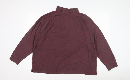 Marks and Spencer Men's Red XL Long Sleeve Polo