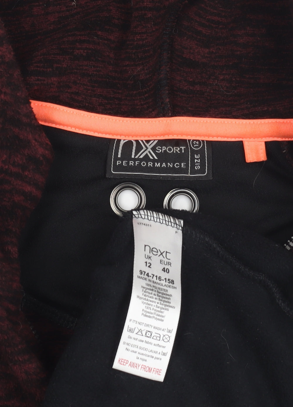 Unisex Adults UK Size M NEXT Multicoloured Full Zip Hoodie