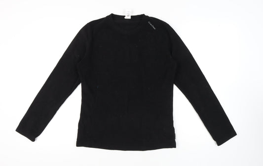 Additional front view of Quechua Black unisex fleece sweatshirt, size 14