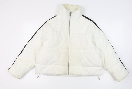 Womens UK Size 10 Topshop White Puffer Jacket