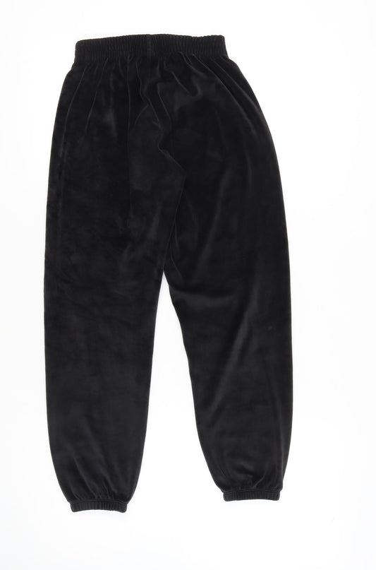 Womens UK Size XS Victoria's Secret Regular Fit Sweatpants Black Trousers