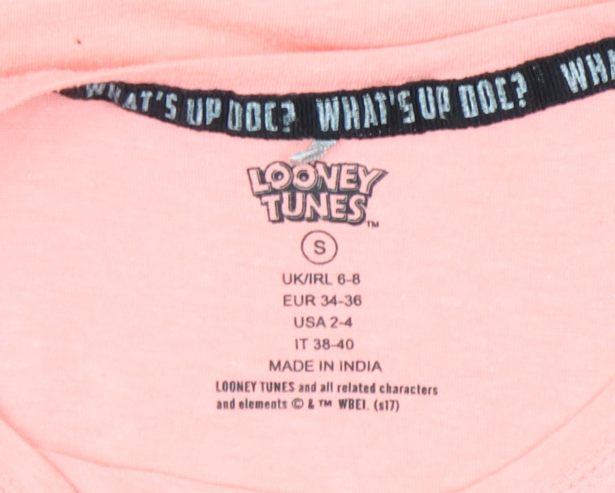 Womens UK Size S Looney Tunes Pink T-Shirt