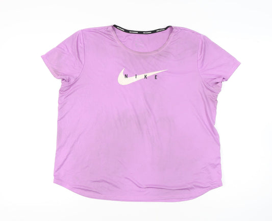 Womens UK Size XL Nike Pink Running & JoggingGym & Training T-Shirt