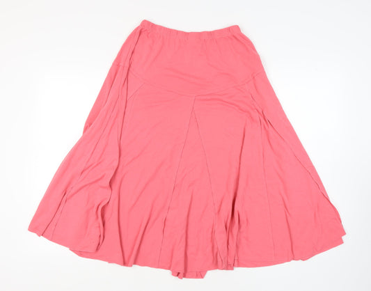 Damart Women's Pink Flare Skirt Size 14 Elastic Waist