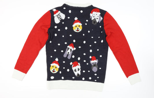 H&M Men's Multicoloured M Santa Paws Christmas Jumper