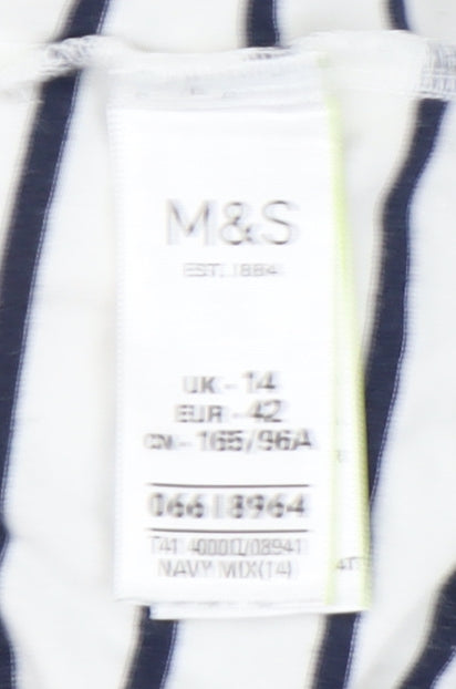 Womens UK Size 14 Marks and Spencer White Jersey T-Shirt