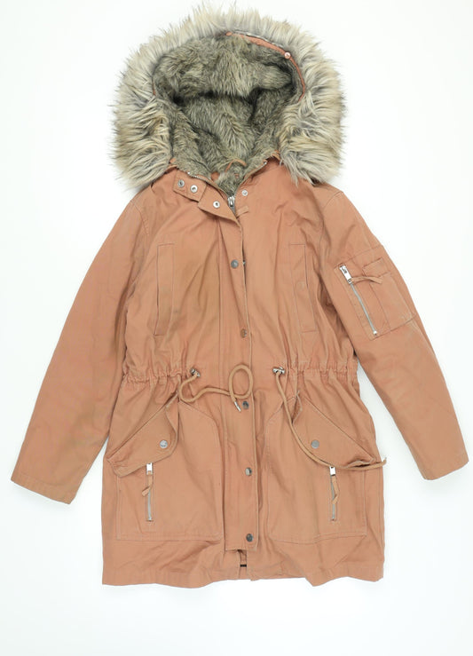 Womens UK Size 10 ASOS Brown Parka Coat