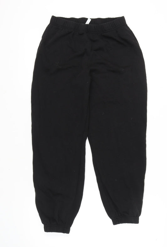Womens UK Size M H&M Regular Fit Sweatpants Black Trousers