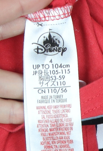 Disney Girls Red Mickey Graphic T-Shirt - 4 Years