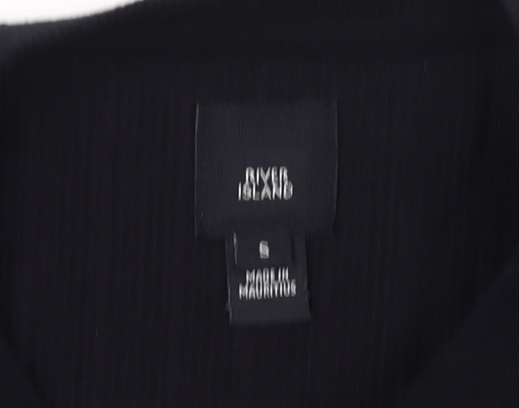 River Island Men's Black Crew Neck T-Shirt, Size S