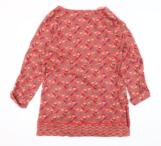 Mantaray Women's Red Geometric Blouse Size 12