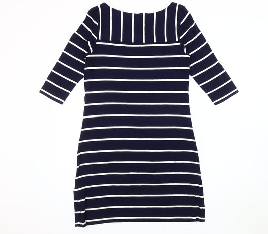 Phase Eight Women's Blue Striped Shift Dress, Size 12