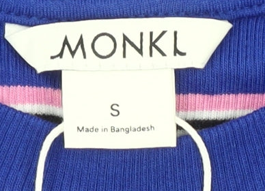 Womens UK Size S Monki Blue T-Shirt