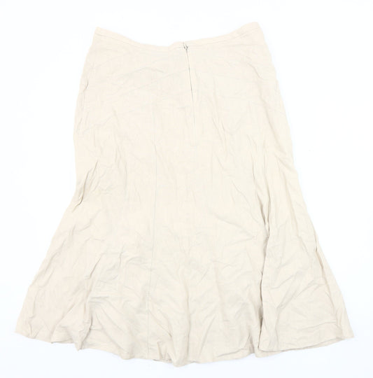 BHS Women's Beige Linen Skirt Size 12