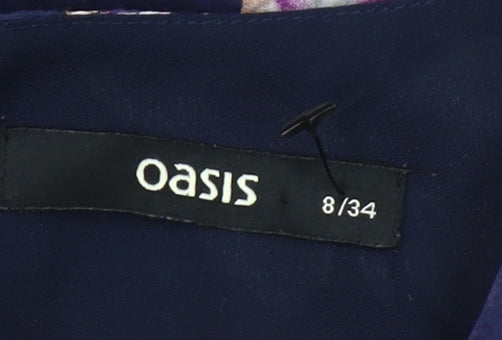 Oasis Women's Multicoloured Sleeveless Dress Size 8