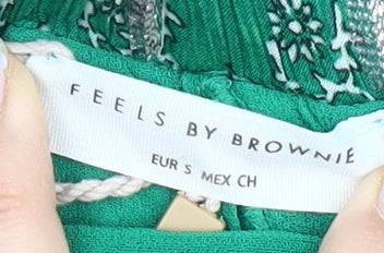 Feels by Brownie Women's Green Peasant Skirt S