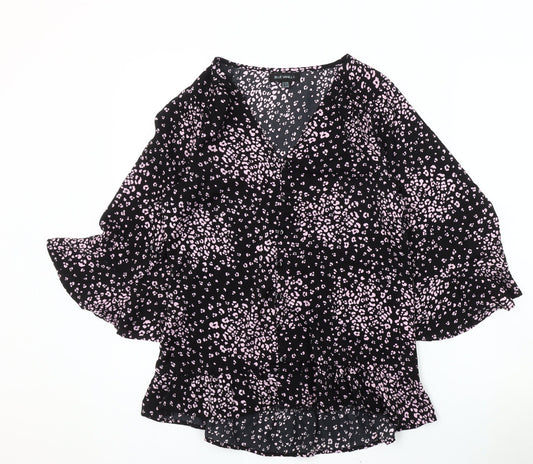 Womens UK Size 8 Blue Vanilla Black Basic Blouse