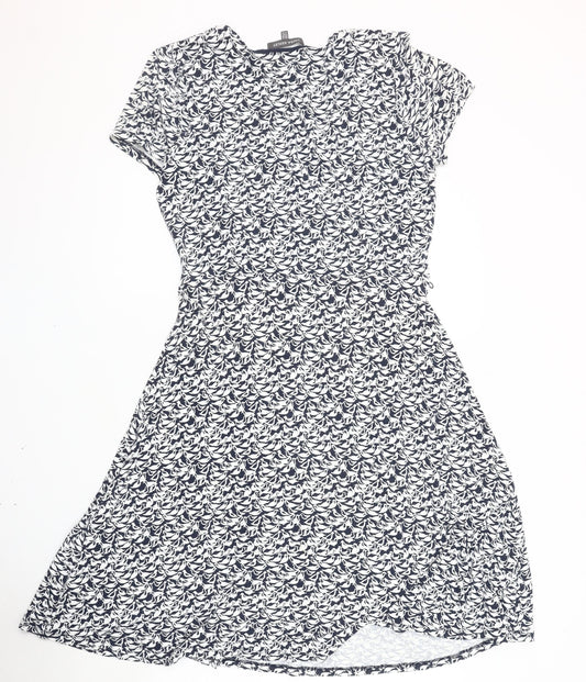 Laura Ashley Women's Blue Floral A-Line Dress, Size 12