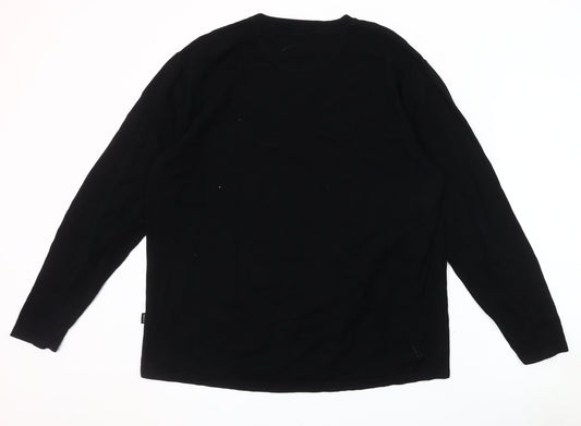 Daniel Hechter Men's Black Crew Neck Pullover L