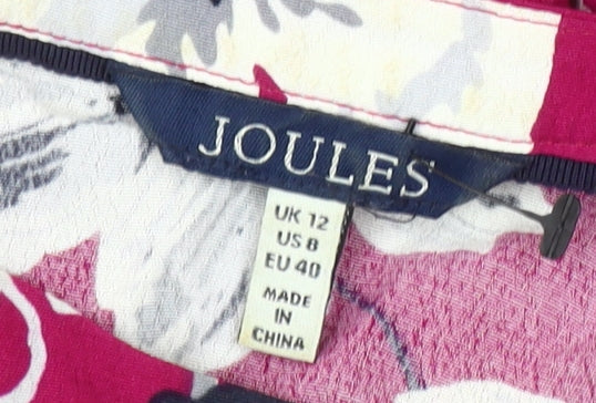 Joules Women's Pink Floral Dress Size 12