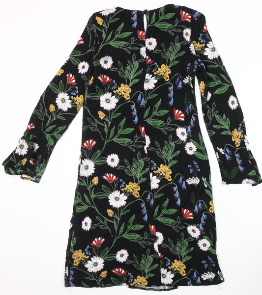 Finery Women's Black Floral Shift Dress Size 10