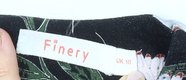Finery Women's Black Floral Shift Dress Size 10