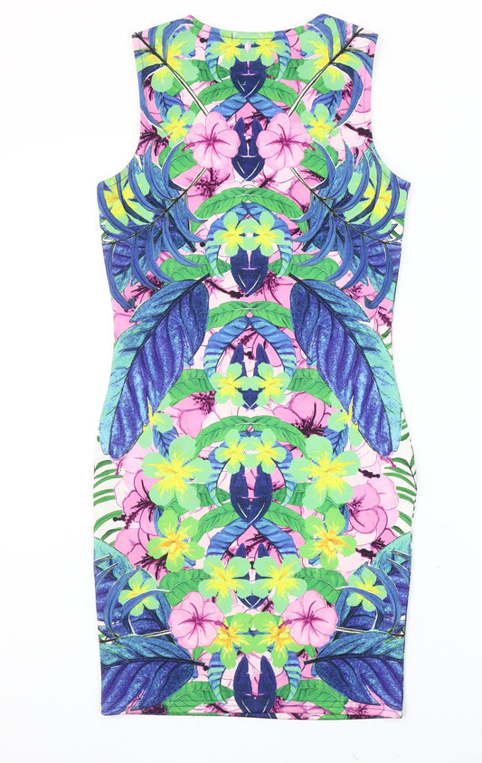 Miss Selfridge Petites Floral Bodycon Dress Size 6