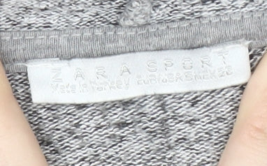 Zara Women's Grey Knit Pullover Hoodie Size 6