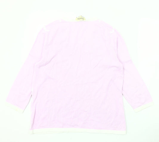 Womens UK Size L Viyella Pink Pullover Jumper
