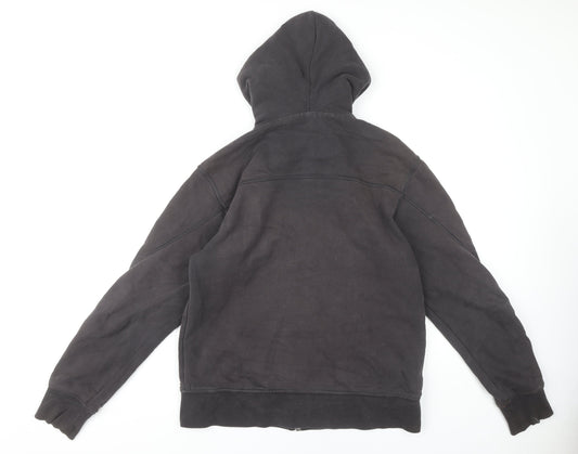 White Stuff Men's Black Hoodie M - Full Zip, Cotton
