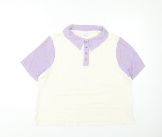 Womens UK Size 20 Lost Ink Multicoloured Basic Polo