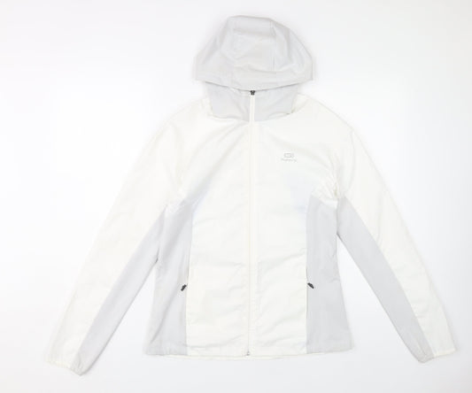 Womens UK Size XS DECATHLON White Windbreaker Coat