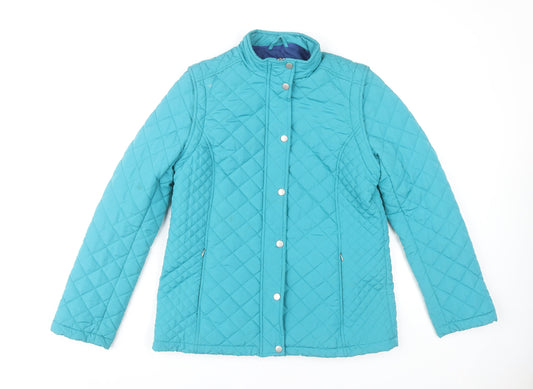 Womens UK Size 10 DASH Blue Quilted Coat