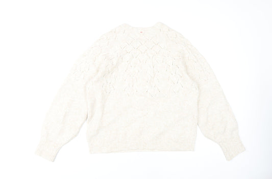 Womens UK Size 14 Marks and Spencer Ivory Pullover Jumper