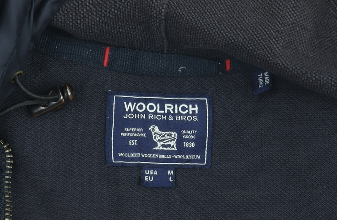 Woolrich Men's Black Hooded Jacket, Size M, Casual Wear