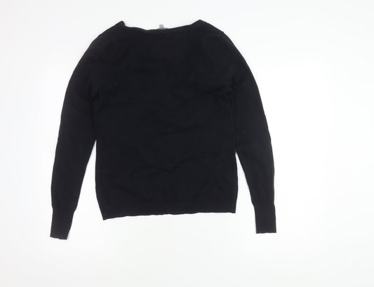 Laura Ashley Women's Black Cardigan UK 10 Cotton Blend